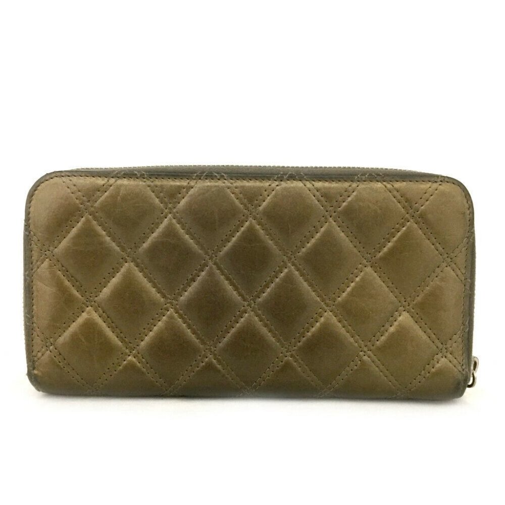 Auth Chanel Quilted Zip Around Long #20343C13 - Picture 4 of 11